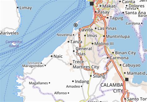 barangay map of general trias, cavite|Detailed Road Map of General Trias .